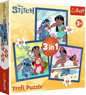TREFL Puzzle Čas se Stitchem 3v1
