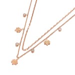 Ocelový náhrdelník Mia Rose Gold - chirurgická ocel, zirkon, Zlatá 38 cm + 5 cm (prodloužení)
