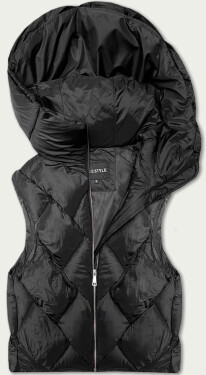 Černá trojrozměrná dámská oversize vesta (YD35) odstíny černé XS (34)