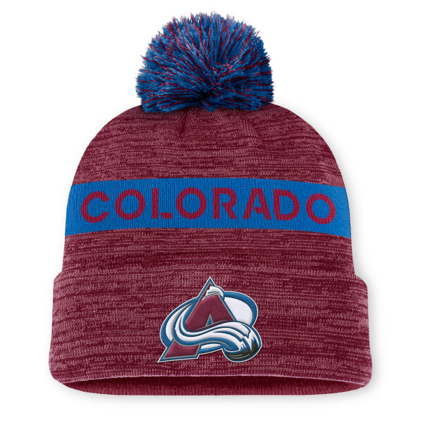 Fanatics Pánská Zimní Čepice Colorado Avalanche Authentic Pro Rink Beanie Cuff With POM