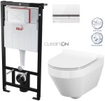 ALCADRAIN Sádromodul - předstěnový instalační systém s bílým/ chrom tlačítkem M1720-1 + WC CERSANIT CLEANON CREA OVÁL + SEDÁTKO AM101/1120 M1720-1 CR1