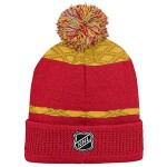 Outerstuff Dětská zimní čepice Calgary Flames NHL Puck Pattern Cuffed Pom