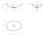 OMNIRES - SHELL M+ podumyvadlové umyvadlo 54 x 34 cm, bílá mat SHELL540UPBM