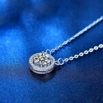 Royal Fashion stříbrný náhrdelník HA-XMZ009-SILVER-MOISSANITE-ZIRCON