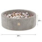 PLUSH NEST PLUSH NEST Suchý bazén kulatý Silný béžový manšestr Ø 90 × 30 cm