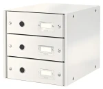 LEITZ Zásuvkový box ClickStore 3 zásuvky bílá / Formát A4 / Karton (60480001)