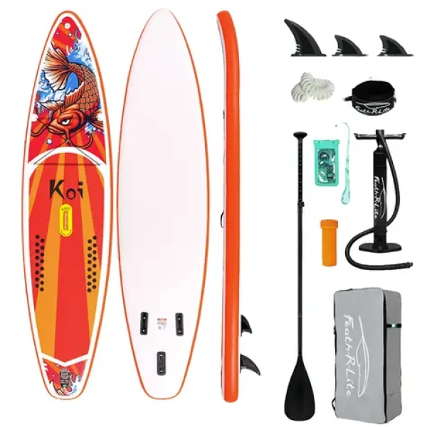 FunWater Nafukovací Paddleboard SUPFR01E Feath-R Lite Koi 350cm oranžová / příslušenství (SUPFR01E)