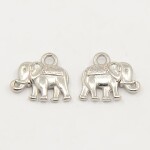 Přívěsek tibetského stylu - slon - platinový - 12 x 14 x 2 mm - 1 ks