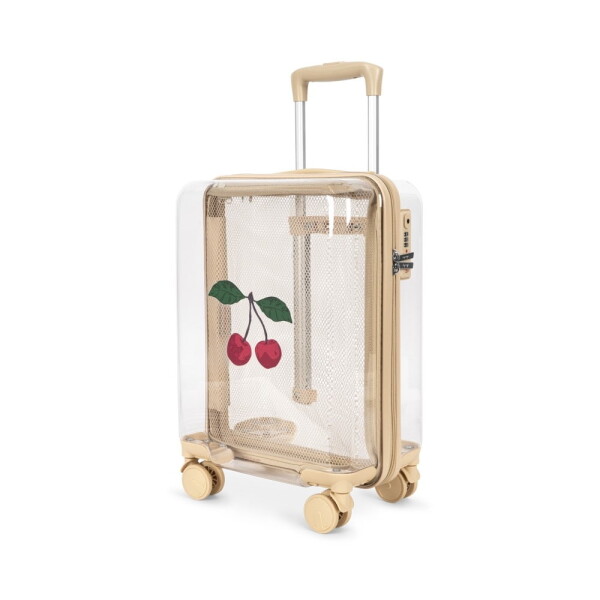 Konges Sløjd Dětský kufr Transparent Cherry 25 L, krémová barva, plast