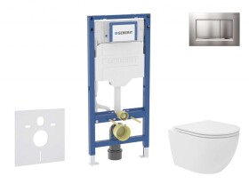 GEBERIT - Duofix Set předstěnové instalace, kompaktního klozetu Oudee Vortex a sedátka softclose, tlačítko Sigma30, lakovaný chrom mat/chrom SANI11CA1142B