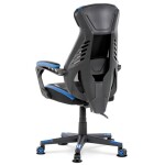 Herní křeslo, modrá, černá ekokůže a černá látka a síťovina MESH, PCA mech