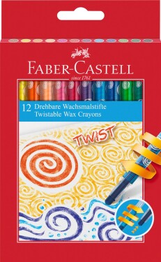Faber-Castell, 120003, Twist, olejové pastely (voskovky), šroubovací, 12 ks
