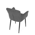 Židle jídelní, snadno čistitelná šedá látka, černý matný lak, kovové nohy