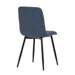 Židle jídelní, modrá látka, nohy černý kov