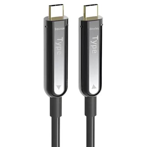 PremiumCord Optický AOC video kabel USB-C 10 m / Video kabel / USB-C / 4K 60Hz / optické vlákno (8592220027278)