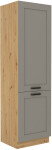Vysoká skříňka na vestavnou lednici Luna 60 LO-210 2F Barva korpusu: Dub artisan, Barva dvířek: Clay Grey