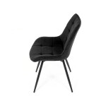 Židle jídelní, černá látka, černý kov, otočný mechanismus 90°/90° (L/P) - funkce reset