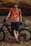 Dres FORCE MTB MOUNT krátký rukáv, cihlový (Barva cihlová, velikost S)