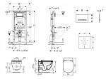 GEBERIT - Duofix Modul pro závěsné WC s tlačítkem Sigma50, alpská bílá + Ideal Standard Tesi - WC a sedátko 111.355.00.5 NF8