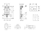 GEBERIT - Kombifix Set předstěnové instalace, klozetu Oudee a sedátka softclose, tlačítko Sigma20, bílá/pozlacená SANI15CA3122