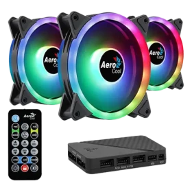 AeroCool Duo 12 Pro / sada ventilátorů / 120mm / ARGB / hub / ovladač (AEROPGSDUO12-PRO-ARG)