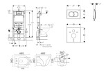 GEBERIT - Duofix Set předstěnové instalace, klozetu Gaia a sedátka softclose, tlačítko Delta01, matný chrom SANI11CA1119