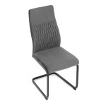 Židle jídelní, šedá látka, černý kov