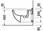 DURAVIT - Starck 3 Závěsný bidet s přepadem, s WonderGliss, bílá 22301500001