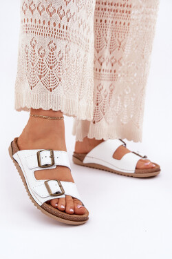 Dámské Kožené Pantofle S Průhledy Inblu AA0002KU Bílé 37