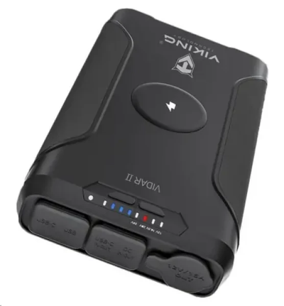 Viking VIDAR II outdoorová powerbanka černá / 72000 mAh / DC / USB-A + 2x USB-C + bezdrátové nabíjení / IP65 (VIDAR II)