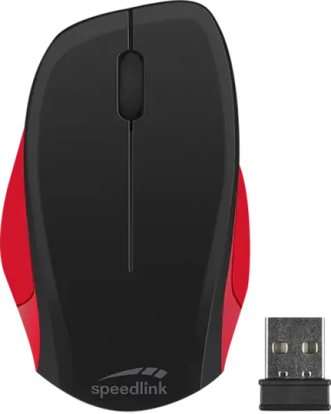 LEDGY Mouse - Wireless černo-červená / bezdrátová myš / optická / 1200 DPI / 3 tlačítka / 2.4GHz (SL-630015-BKRD)