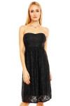 Společenské dámské šaty krajkové bez ramínek černé Černá MAYAADI XL