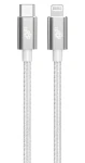 Kabel Lightning MFi - USB-C stříbrný 1 m / USB-C / MFi certifikace (AKTBXKUAMFICS1V)
