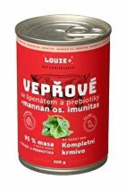 Louie Dog konz. Vepřové se špenátem a prebiotiky 400g