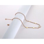 Ocelový choker náhrdelník se zirkony Stephanie Gold - srdíčko, Zlatá 38 cm + 5 cm (prodloužení)