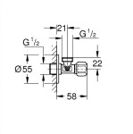 GROHE - Universal Rohový ventil, chrom 22032000