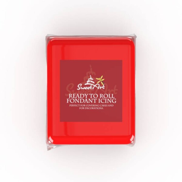 SweetArt potahovací a modelovací hmota vanilková neonový efekt Red (250 g)