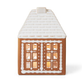 KÄHLER Porcelánový svícen Gingerbread Lighthouse Small, hnědá barva, porcelán