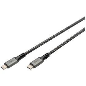 Digitus Kabel USB-C USB 4.0 USB-C ® zástrčka 1 m černá stínění pletivem, stíněný, odolné proti roztržení, kulatý DB-300443-010-S