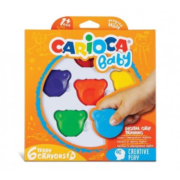 CARIOCA dětské voskovky Teddy Crayons 6 ks