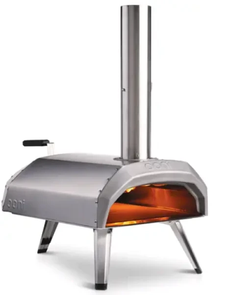 Ooni Karu 12 stříbrná / Pec na pizzu / 500°C / 30 x 30 cm / na dřevo plyn (OON UU-P29400)