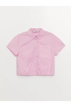 LC Waikiki LCW Kids Basic Girls' Short Sleeve Crop Shirt
