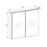 Mereo Aira, Mailo, Opto, Vigo, Ponte koupelnová galerka 80 cm, zrcadlová skříňka, dub Riviera CN717GR