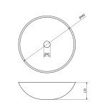 SAPHO - BLOK 1 kamenné umyvadlo na desku Ø 40cm, leštěný béžový travertin 2401-01