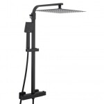 Erga Goba, sprchová souprava s termostatickou baterií a dešťovou hlavicí 30x30 cm, černá matná, ERG-YKA-BP.GOBA-THERM-30-BLK