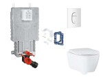 GROHE - Uniset Set předstěnové instalace, klozetu, sedátka SoftClose, tlačítka Arena Cosmopolitan a sady pro vhazování tablet, alpská bílá SANI15BB3127