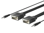 MicroConnect Kabel Full HD SVGA HD15 s Jack konektory 10m černá / Full HD (1920x1080) @ 60Hz / 3.5mm Jack (MONGG10BMJ)
