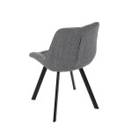 Židle jídelní, šedá látka, nohy černý kov