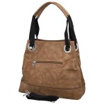 Módní dámská koženková kabelka na rameno Harieta, hnědá