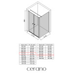 CERANO - Sprchový kout Antelo L - L/P - 6 mm - černá matná, transparentní sklo - 92x80 - otočný CER-666547